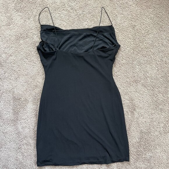 B Darlin Juniors Cowl-neck Slip Dress Black XL Bodycon LBD Sexy Date Night Club - Picture 4 of 7